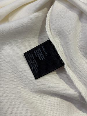 White Amiri Embroidered logo cotton tee