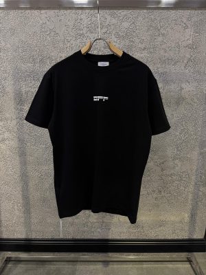Black Off-White Masked Face S/S Over cotton tee