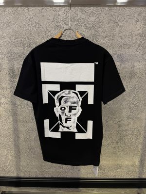Black Off-White Masked Face S/S Over cotton tee