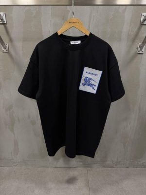 Black Burberry EKD pocket logo cotton tee