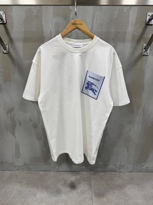 White Burberry EKD pocket logo cotton tee