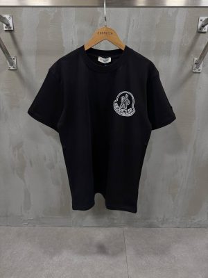 Black Moncler logo-print cotton jersey tee