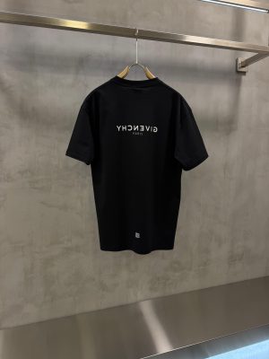 Black Givenchy Paris reverse logo-print crewneck cotton tee