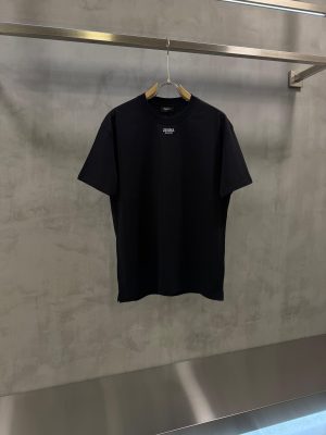 Black Zegna neck logo-print cotton tee