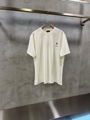 White Loro Piana Embroidered logo cotton tee