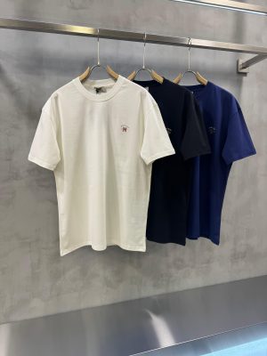 Blue hermes 1978 logo cotton tshirt