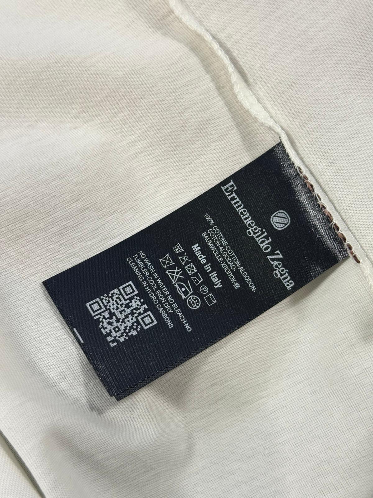 White zegna Z logo cotton tshirt - Image 4