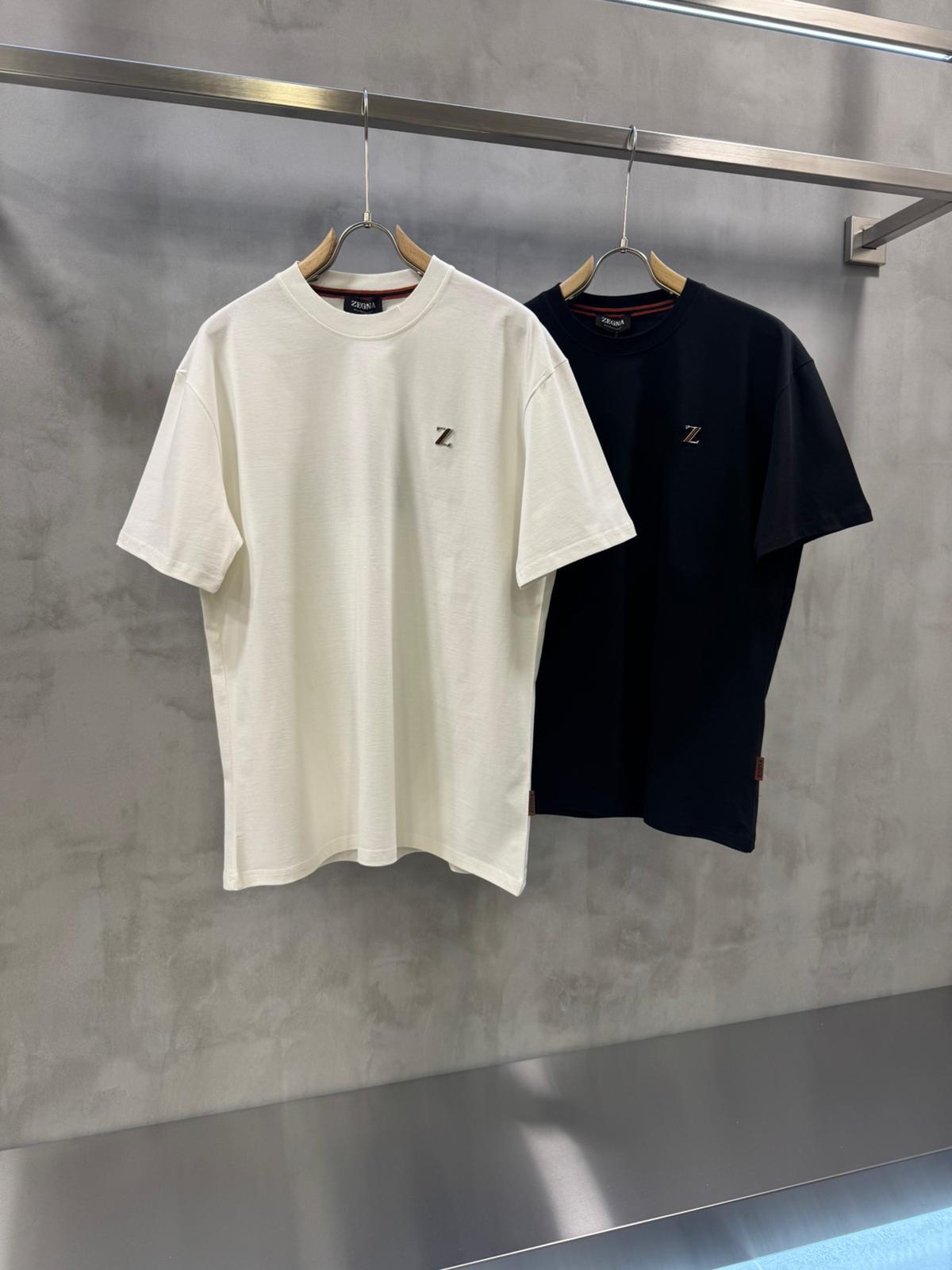 Black zegna Z logo cotton tshirt - Image 2