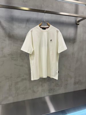 White zegna Z logo cotton tshirt