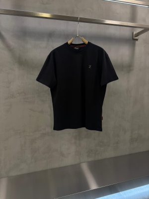 Black zegna Z logo cotton tshirt