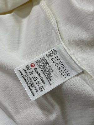White Brunello Cucinelli logo print cotton tee