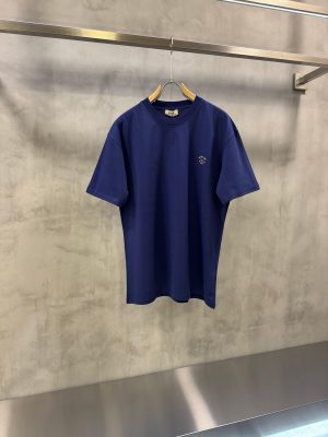 Blue hermes 1978 logo cotton tshirt
