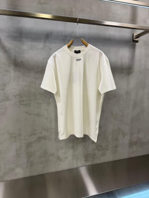 White Zegna neck logo-print cotton tee