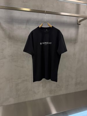 Black Givenchy Paris reverse logo-print crewneck cotton tee