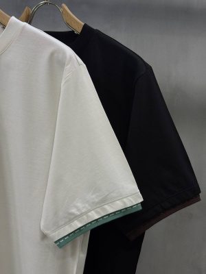 Black Hermes Piqures Sellier crewneck cotton T-shirt