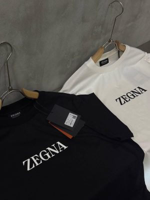 White Zegna logo-print crew-neck cotton T-shirt