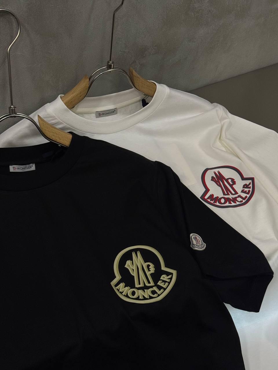 Black Moncler embroidered logo cotton jersey t-shirt - Image 2