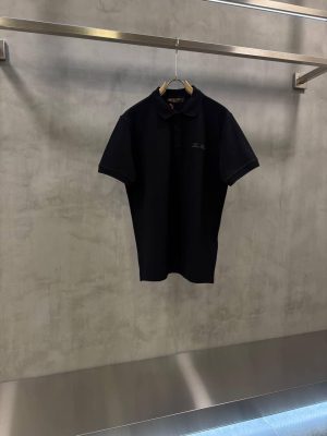 Black Loro Piana embroidered-logo cotton-piqué polo T-Shirt