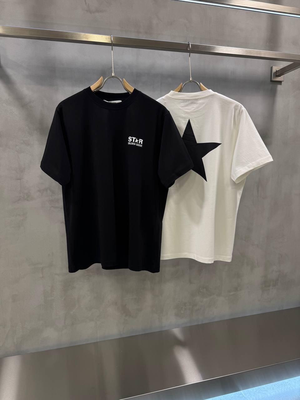 White Golden Goose star logo print cotton T-Shirt - Image 4