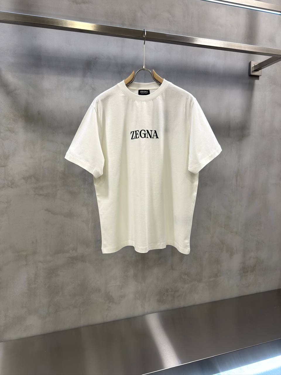 White Zegna logo-print crew-neck cotton T-shirt
