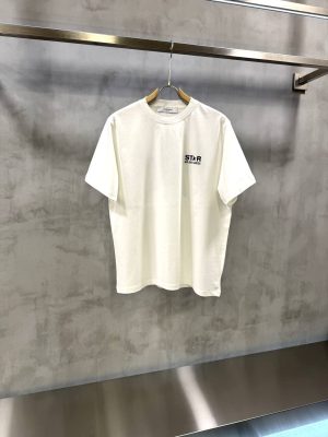 White Golden Goose star logo print cotton T-Shirt
