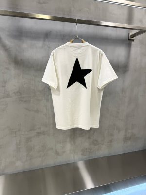 White Golden Goose star logo print cotton T-Shirt