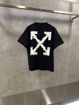 Black Off-white heraldic arrow slim cotton T-Shirt