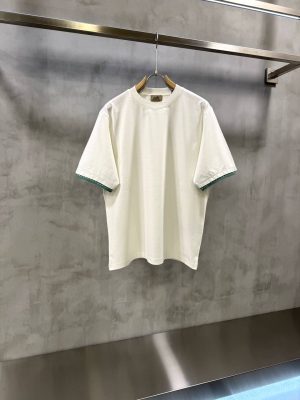 White Hermes Piqures Sellier crewneck cotton T-shirt