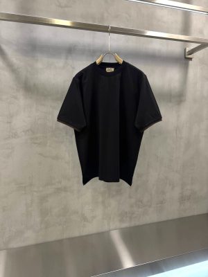 Black Hermes Piqures Sellier crewneck cotton T-shirt