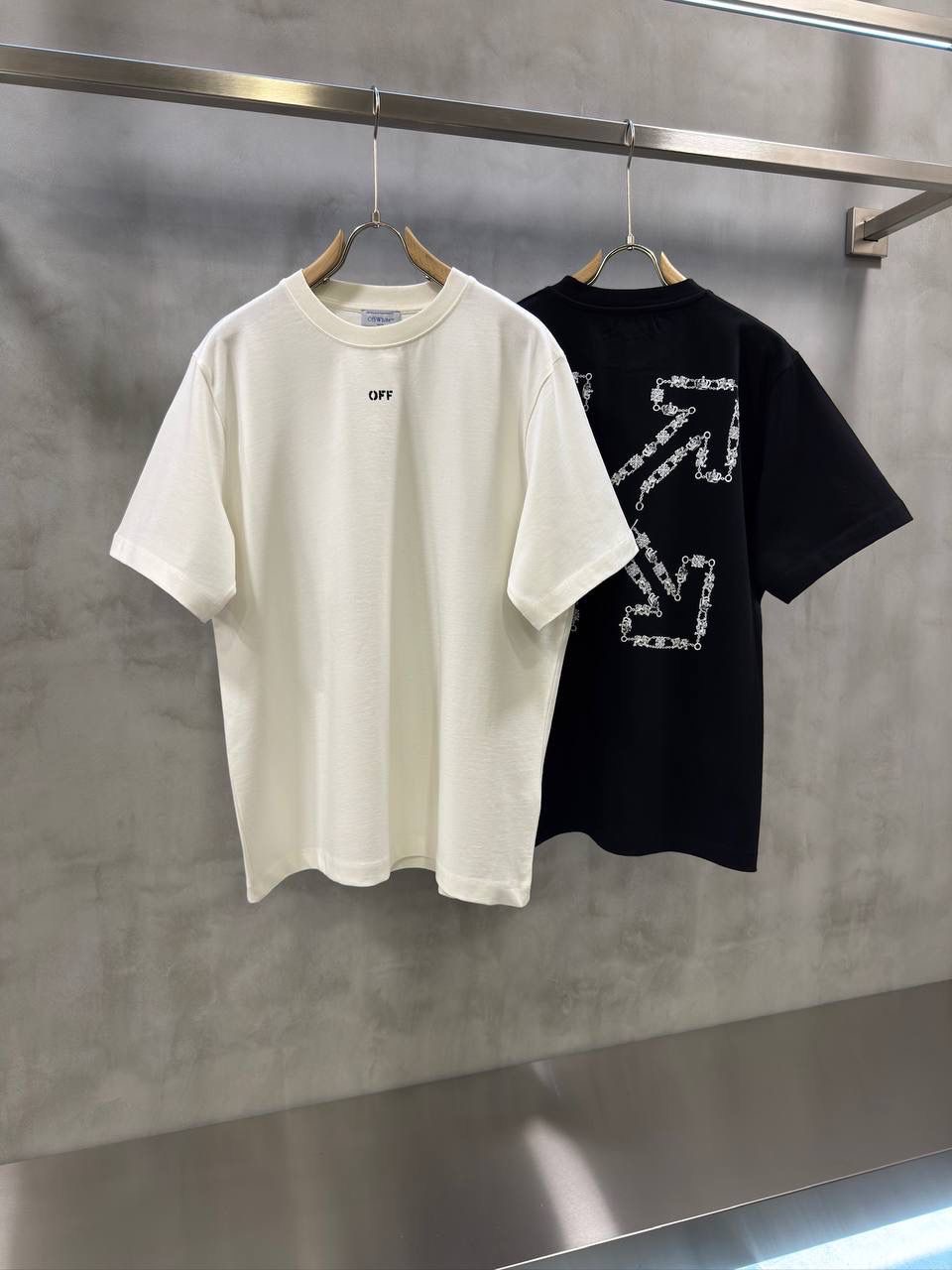 White Off-white chain arrow skate cotton T-Shirt - Image 6