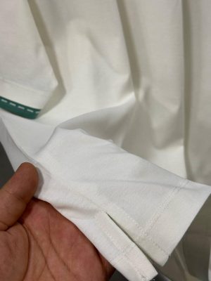 White Hermes Piqures Sellier crewneck cotton T-shirt