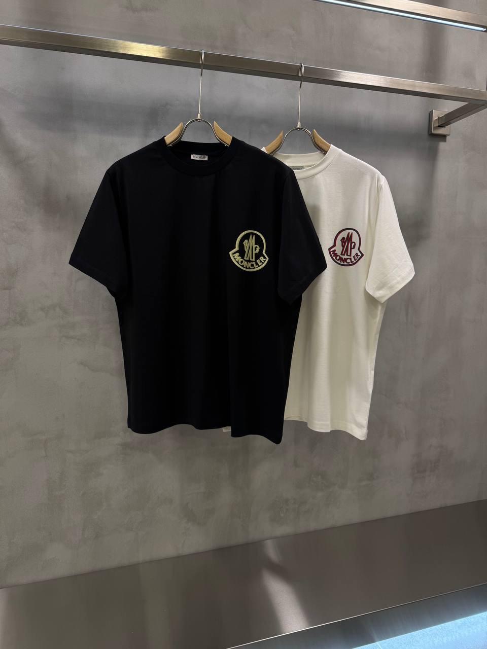 Black Moncler embroidered logo cotton jersey t-shirt - Image 4