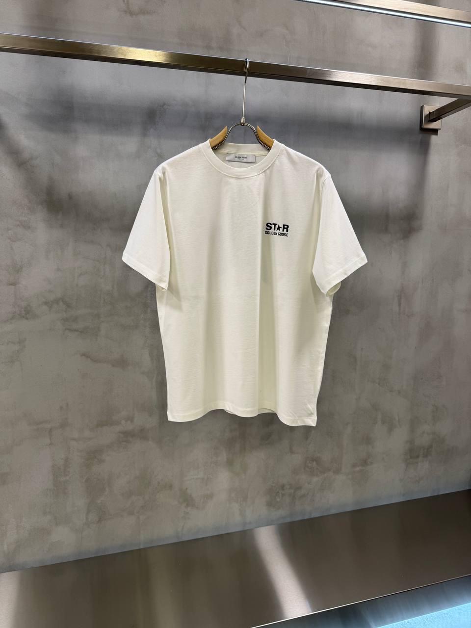 White Golden Goose star logo print cotton T-Shirt - Image 5