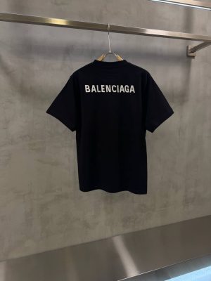 Black Balenciaga Logo-print cotton jersey tee