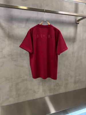 Red on Red Balenciaga Logo-print cotton jersey tee