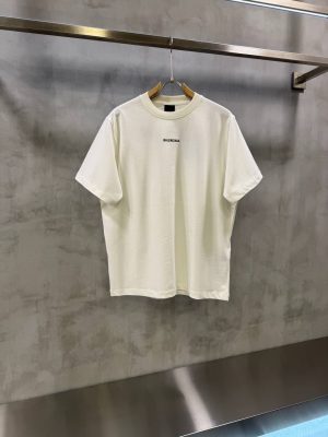 White Balenciaga Logo-print cotton jersey tee
