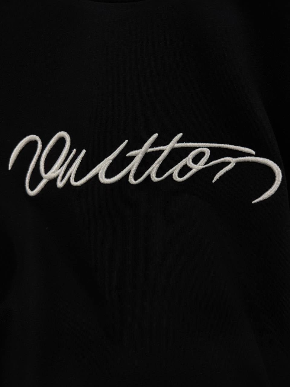 Black LV Ornamental signature cotton tee - Image 3