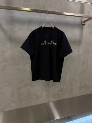 Black LV The Darjeeling Limited intricate embroidery t-shirt