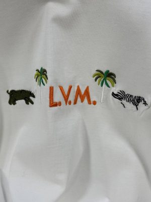 White LV The Darjeeling Limited intricate embroidery t-shirt