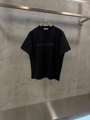Black on Black Givenchy Paris logo-print crewneck cotton tee