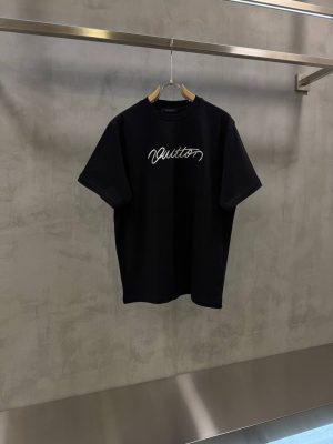 Black LV Ornamental signature cotton tee