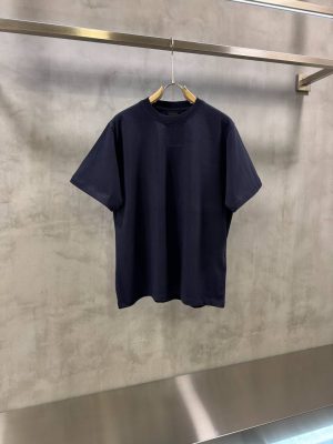 Navy-blue Balenciaga Logo-print cotton jersey tee