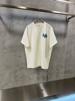 White amiri logo flames tshirt