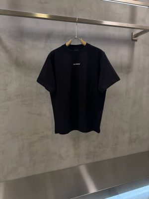 Black Balenciaga Logo-print cotton jersey tee