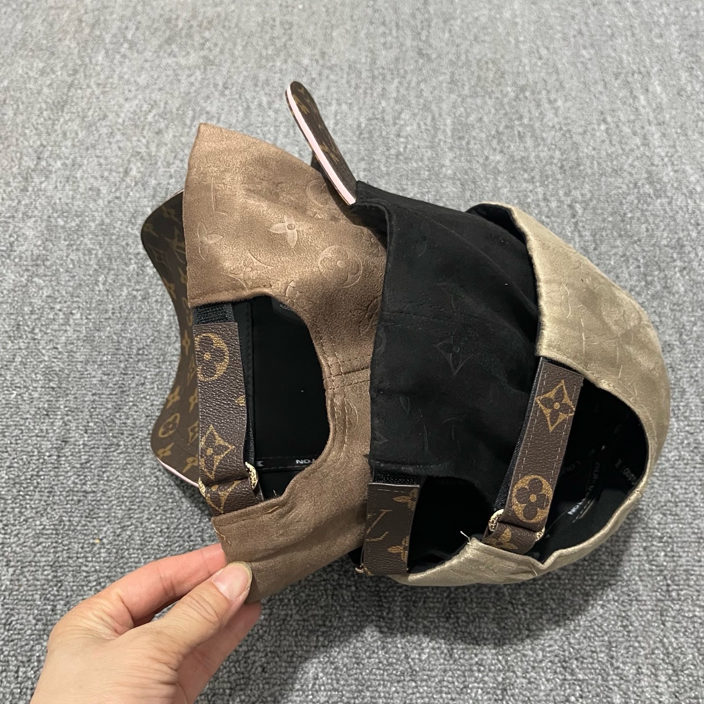 Beige Brown LV logo cap - Image 4