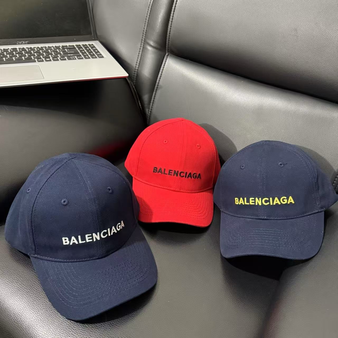 Black Balenciaga Logo-Embroidered cotton baseball cap - Image 3