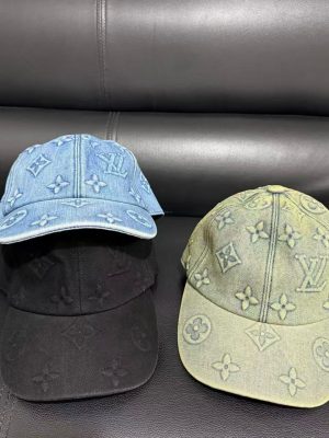 Light Blue LV jacquard monogram pattern Essential Cap