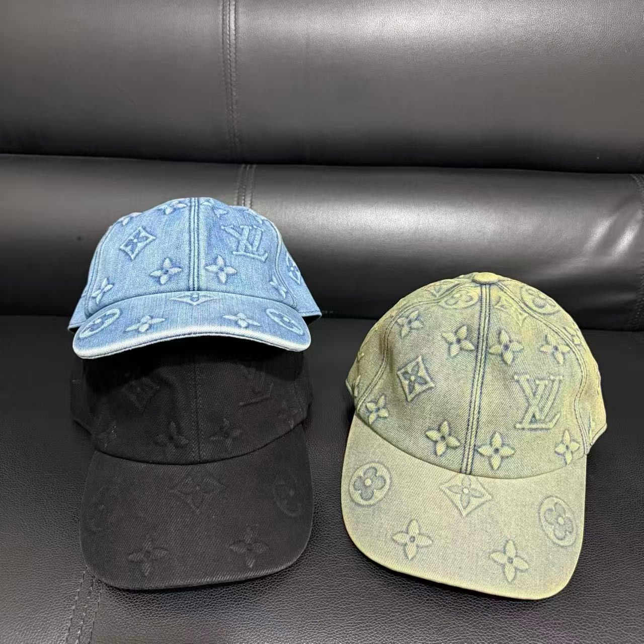 Black LV jacquard monogram pattern Essential Cap - Image 2