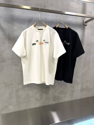 Black LV The Darjeeling Limited intricate embroidery t-shirt