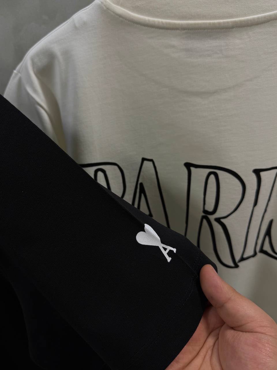 Black Ami Paris graphic logo print cotton t-shirt - Image 5